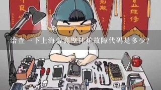 给查一下上海帝高壁挂炉故障代码是多少？