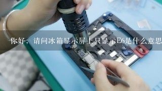 你好，请问冰箱显示屏上只显示E6是什么意思？