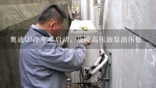 奥迪Q5冷车难启动，故障高压油泵油压低