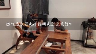 燃气热水器火排冒明火怎么修好？